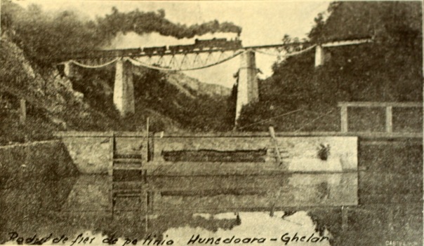 (p.147) [Fig.67] Podul de fier de pe linia Huniedoara-Ghelar.